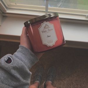 3 Wick Bath and Body Works Candle (Just the Rose)